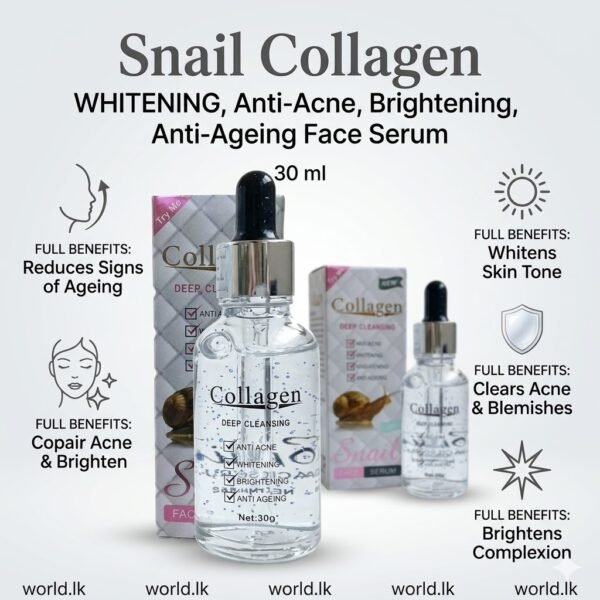 Snail White Collagen WHITENING, Swfs Anti-Acne, Brightening, Anti-Ageing Face Serum