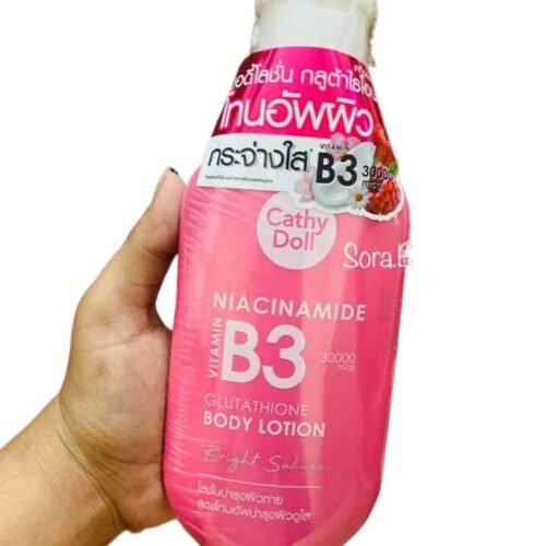 74c6a87aca84952933fd72d7e9c1ceff.jpg Thailand Cathy Doll Niacinamide Vitamin B3 Glutathione (CDB3) Bright Sakura Whiite*ning Body Lotion 150 ML