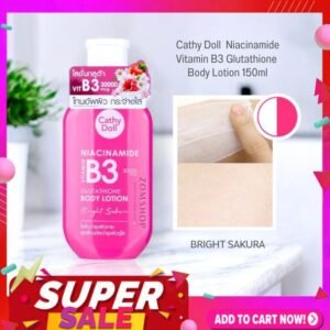 90cbf0056c9daa3964e1ec1642450279.jpg Cathy Doll Niacinamide Vitamin B3 Glutathione (CDB3) Bright Sakura Whiite*ning Body Lotion 150 ML Thailand