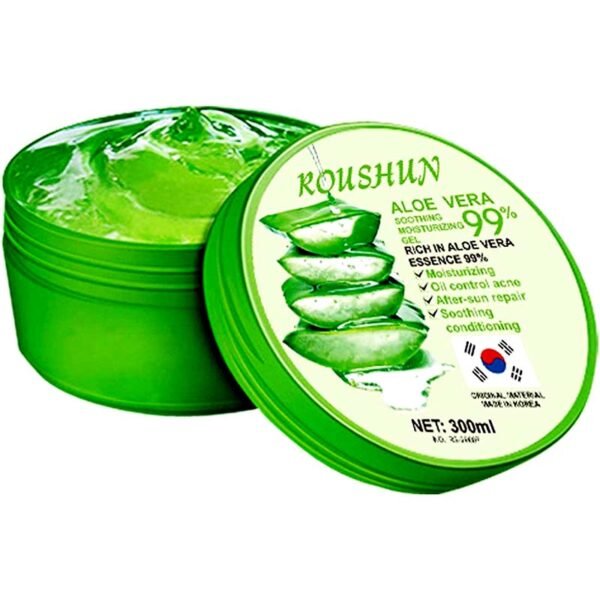 300 ml NATURAL 99% ALOEVERA Roushun Aloe Vera Soothing and Moisture Gel Rasg