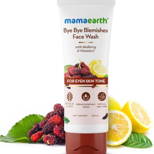MAMAEARTH bbl0 Bye Bye Blemishes Face Wash with Mulberry and Vitamin C for Even Skin Tone - 100 ml Gently Cleanses