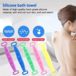 Silicone Bath Scrub Rubbing Towel Sbsr mud and rubbing ash, two-step scrubbing belt body brush