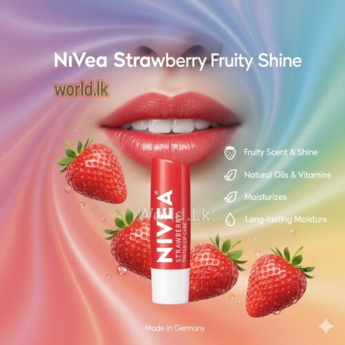 Nivea STRAWBERRY Shine Caring Lip Balm Provides Long-Lasting Moisturization Nsfs