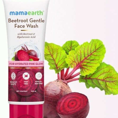 MAMAEARTH bn9 Beetroot Gentle Face Wash & Hyaluronic Acid for Hydrated Pink Glow -100ml