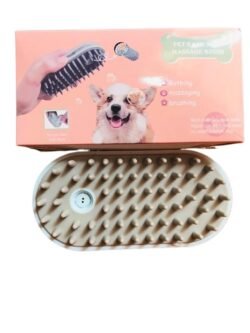 Pet Bath (pbbc) Massage Brush, Dog Cat Pet Puppy Bath Brush Scrubber, Pet Clean Brush Shampoo Dispensing Soft Silicone Grooming Deshedding Cleaning Washing Hair Fur Comb for Dogs and Cats