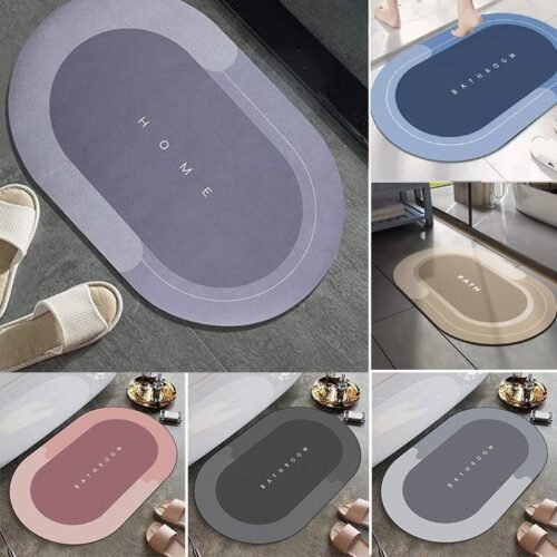 Diatomite Extra Large Size Ultra-Absorbent Bath Mat dbma Toilet Non-Slip Soft Carpet British Standard