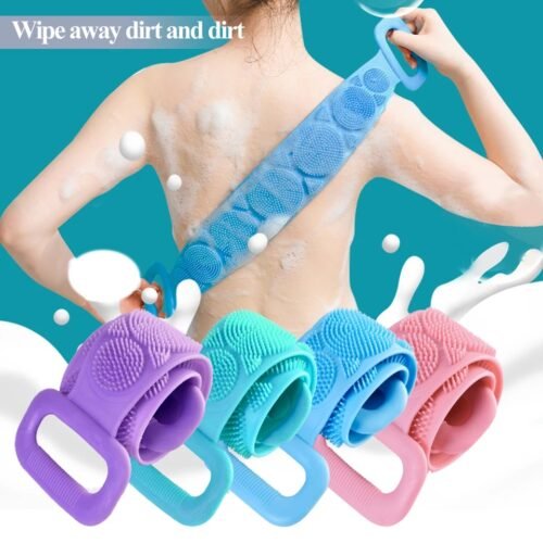 Silicone Bath Scrub Rubbing Towel Sbsr mud and rubbing ash, two-step scrubbing belt body brush