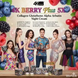 287701225213feeb771ef8510582416b.jpg 4K BERRY Plus 5X WHIi TENING Collagen Glutathione Alpha Arbutin Night Cream bp5x Made in Thailand