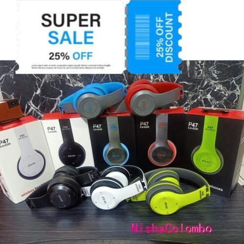 2a44182f9218ad6e8fdd112c9cd529c8.jpg Stereo HD Sound Wireless Headphones, P47 Bluetooth over Ear Foldable Headset with Microphone Stereo Earphones 3.5mm Audio Support FM Radio SD Card With MF/TF & AUX ports for Smart Phones & Tablets etc (p47)