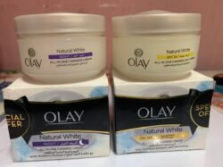 Natural WHITE Fairness Olay Night CREAM 50g And Olay Day CREAM SPF, 50g 50g X 2 (2 in 1pack) odnc