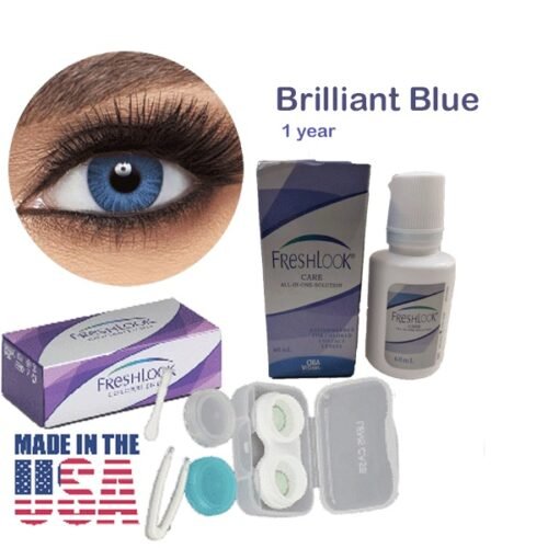 Colour BRILLIANT BLUE - Fresh Look bbcl Color Blends Contact Lens - Full Set - Color Contact Lens (Replacement Cycle: 12 Month)