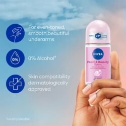 NIVEA Deo ni5v Roll-on- White Pearls & 0% Alcohol for Smooth Underarms, 72h freshness and protection, 50ml