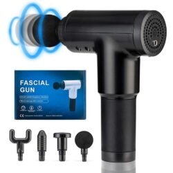 3a200ce5705d1b54b9ee196ff77dfe81.jpg Full Set of Rechargeable Vibration Power Fascial Body FG Massage Gun kit with 4 Massage Heads Facial Massager for Recovery Muscle, Relaxing, Pain Relief