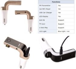 41f0fa990a89b0be9c181ab93a9fb0cb.jpg CARG7 Bluetooth Car Charger T Flash USB Direct Connect FM TRANSMITTER / MODULATOR, MP3 Player Digital Display Hands Free Calling Kit Bluetooth answer, hang up, reject, and redial calls and other functions