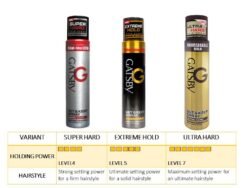 4264a6457821abbf102c7d7b9548eaf9.jpg GATSBY Set & Keep Hair Spray - Extreme Hold 250ml |170g Quick Drying, Long Lasting Hold, No Flaking & Natural Shine gskh