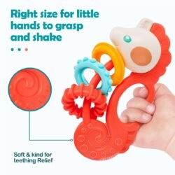 Huanger (hbtb) BABY Teether Set Silicone Rattle and Sensory Teething Chew Toy for BABY