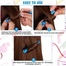 Hair Perm Rollers Perm phcr Rods Curlers Blue and Grey 12 pcs