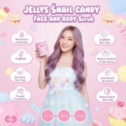 300g FACE AND BODY Jellys Snail Candy SCRUB jscs 16 Balls Dead Skin Cells to Reveal Smooth Healthy Whitte*ening Skin Thailand