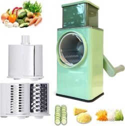 5aebd43464ad7d46ee616b1599c50738-1.jpg Vegetable Cutter vcss Rotary Cheese Graters Multifunctional Chopper Fruit Kitchen Tool with 7 Stainless Steel Drum Blades for Vegetables