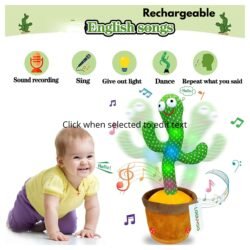 5d76bb2b8dfe889ec576a961469cf7fd-1.jpg Large RECHARGEABLE Cactus Plush Dancing Toy Tree Singing (dtsc) Talking with Electric 120 Songs Dance and Twist Luminous Recording Learning to Speak Lighting Tongue