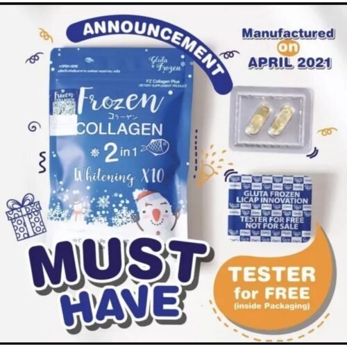 5e2b286f72db09f0cb61a65c43908225.jpg FROZEN COLLAGEN 2 in 1 - 60 WHITENING Capsules fcc Herbal Peptide & GLUTATHIONE Medicine