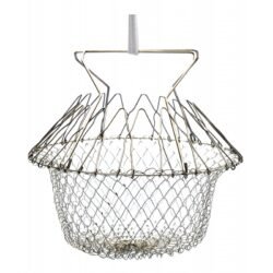 Homebakers Mart cb Chef Basket Solid Steel 12 in 1 Chef Cooking Net Basket for Deep Fry, Boiling, Steam (Stainless Steel)
