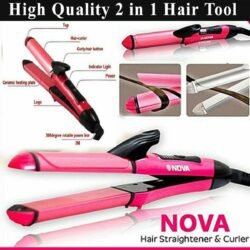 Nova Beauty 2 in 1 Hair Beauty set Curler & Straightener Set Professional Curling Iron Ceramic Smart Styling Tools nb21
