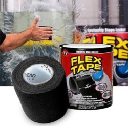 Super Strong Flex Plastic Patching WATERPROOF Tape Powerful Adhesive with a Thick, Flexible Rubberized 4" (Fwpt)