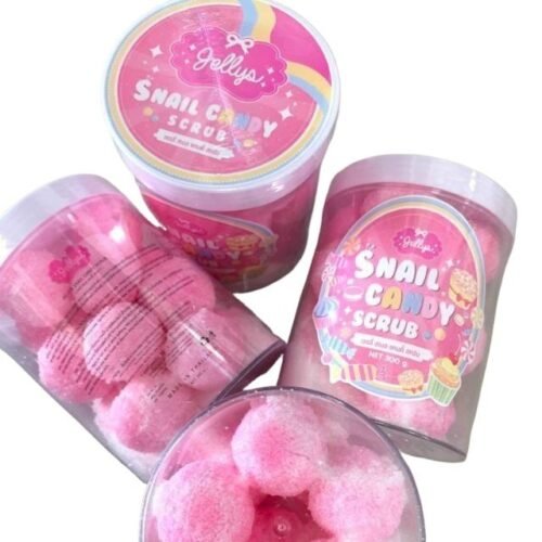 819effb9f53cfb85a67888c9f9dd7b68.jpg Jellys - Snail Candy -300g jscs 16 Balls Dead Skin Cells to Reveal Smooth Healthy WHITENING Skin Scrub 300g made in THAILAND