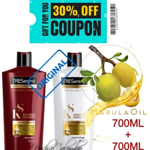 ORIGINAL TRESemme ® 700ML +700ML KERATIN Smooth Shampoo (UK) & Conditioner (UAE) with Marula Oil for Soft and Shiny Hair (Tks7)