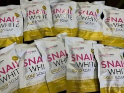 Snail sgws GOLD SOAP X10 Intensive WHITENING SOAP by Precious Skin Made in THAILAND Precious Snail Gold SOAP (70g)