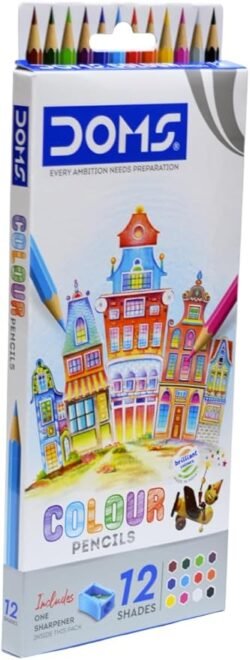87e1360054da5f9b729d3e946a8dfd0b.jpg Doms 12 Colour dcps Pencils with free Sharpener