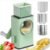 Stainless Steel Panel Vegetable Cutter vcss Rotary Cheese Graters Multifunctional Chopper Fruit Kitchen Tool with 7 Stainless Steel Drum Blades for Vegetables