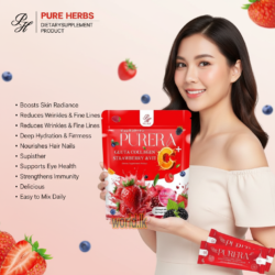 8e8bd8daa097f381bec6a52267b9792d.png 450g GLUTA COLLAGEN Strawberry & Vitamin C PGCS Dietary Supplement Powder Made in Thailand (30 x 15g Sachets)