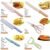 Colorful Kitchen Knives Set of 6 PCS (cks6) Cute Fruit Knife Set with Gift Box, High Carbon Steel Kitchen Knife Set without Block, Environmental Wheat Straw Material Handle, Sharp Professional Chef Knife