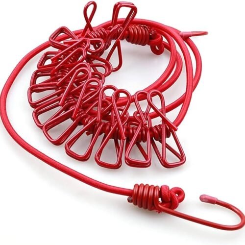 93873d99f27159f708340bf1287f3487.jpg Elastic (ehpc) Hanging for 12 Clips Clothes Travel Home Outdoor Multicolor Multi-Functional Hooks Portable Clothesline Hook