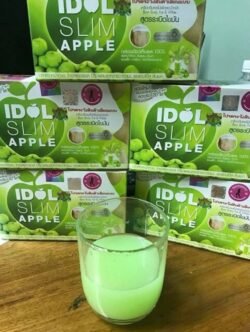 9d8880dab393df0a0bf8e379ec56a92a.jpg Apple DRINKING Natural Fruit SLIMMING Powder IDOL 10dp Slim Drink Weight Diet Block Burn Fat Radiant Skin 10 Sachets THAILAND