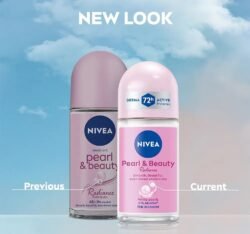 NIVEA Deo ni5v Roll-on- White Pearls & 0% Alcohol for Smooth Underarms, 72h freshness and protection, 50ml