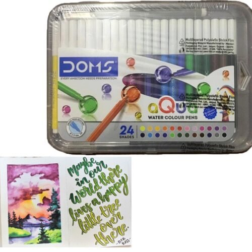 Doms dem4 Aqua 24 Shades Watercolour Sketch Pen Set Colorful Sketching, Doodling & Mandala Art Made in India