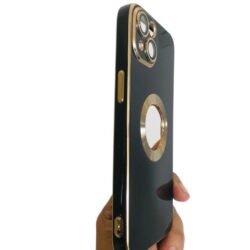 a0407b0e0e70ffd7e76e03f13c3349a8.jpg Apple iPhone 13 (ipbc) Luxury Gold Electroplated with Camera Lens Protection Shockproof Soft TPU with Logo Cut Back Cover Case (BLACK)