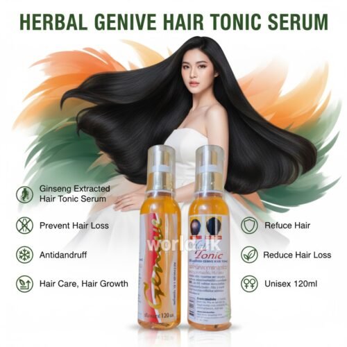 a34f2d33b423d0dc9a0376574eb6298b.jpg HERBAL GENIVE HAIR TONIC SERUM Ginseng Extracted , Ghos Prevent Hair Loss, Antidandruff, Hair Care, Hair Growth, Reduce Hair Loss for Unisex 120ml