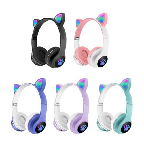 a3c797858ac5e7d1981968c8b12f66be.jpg LED Lights Glowing Wow Cool 5.0 Cat Ear Headset (cep) Headphones Wireless ST-23M