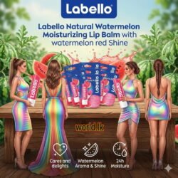Made In Germany Natural Watermelon Labello Shine, Lip Balm Lwbg Aroma and a Subtle Pink Shine Lwbg