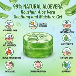 b40a57c1ee7da59e3ee5f55d289c68df.jpg 300 ML NATURAL 99% ALOEVERA Rasg Roushun Aloe Vera Soothing and Moisture Gel Contained. Softening & Rejuvenation