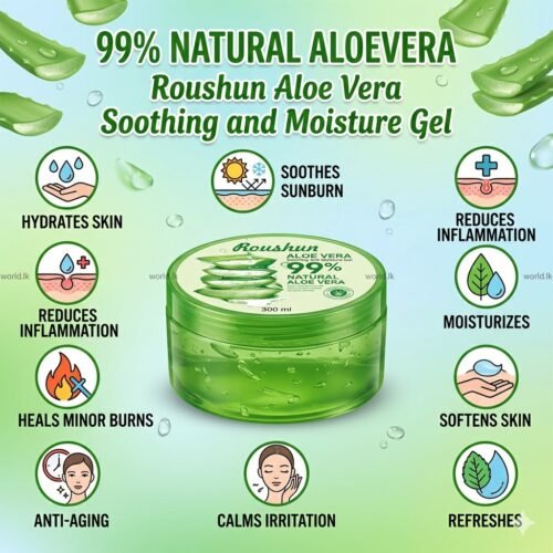 b40a57c1ee7da59e3ee5f55d289c68df.jpg 300 ML NATURAL 99% ALOEVERA Rasg Roushun Aloe Vera Soothing and Moisture Gel Contained. Softening & Rejuvenation