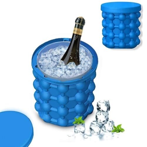 120 Ice Cubes [icmg] Mold Ice Trays Silicone Ice Bucket 2 in 1 Ice Cube Maker Wine Chiller Round Portable for FROZEN Whiskey Cocktail Beverages