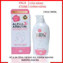 Natural Extracted 3x ALPHA ARBUTIN PLUS LOTION 500 Ml COLLAGEN Vitamin C, AAL5 Vitamin E Made In THAILAND