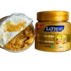 b9f640b79211ea4215e5662b35d7d5b1.jpg LA FRESH Face & Body Gold Scrub lfbg With Vitamin E 500 Ml for Gold Facial for Cleans the Skin without Any Side Effects