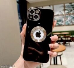 c155823c47517e08c0678157dd1d5887.jpg Apple iPhone 13 (ipbc) Luxury Gold Electroplated with Camera Lens Protection Shockproof Soft TPU with Logo Cut Back Cover Case (BLACK)