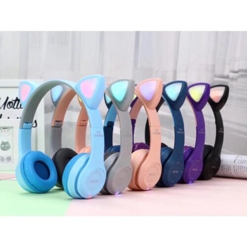 c1ed05059f42ddc9c72a8d21d448caa2.jpg Y47 Wireless Headphones Cat Ears Headset Gaming Noise Canceling BT Earphone LED color light Stereo HD Sound Bluetooth over Ear Foldable with Microphone Stereo 3.5mm Audio Support FM Radio SD Card with MF/TF & AUX ports (Y47)